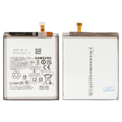 Batería EB BS938ABY puede usarse con Samsung S938 Galaxy S25 Ultra, Li Polymer, 3.88 V, 5000 mAh, Original PRC 