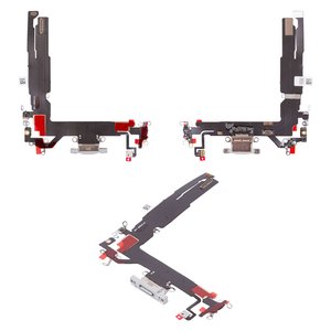 Cable flex puede usarse con iPhone 16, del conector de carga, blanco, con micrófono, HC