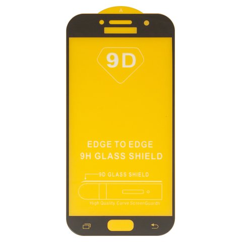 Vidrio de protección templado puede usarse con Samsung A520 Galaxy A5 2017 , Full Glue, compatible con estuche, sin embalaje, sin pañuelos , negro