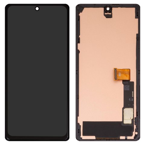 Pantalla LCD puede usarse con Google Pixel 7 Pro, negro, con marco, Copy, TFT 