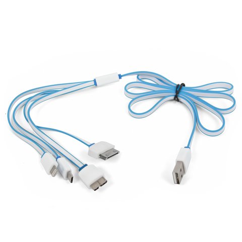 Універсальний USB кабель, для зарядки телефону, 4 в 1, USB тип A, USB 3.0 micro тип B, micro USB тип B, Lightning, 30 pin для Apple