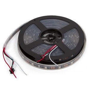 Светодиодная лента, IP67, RGB, SMD 5050, WS2812B, с управлением, черная, 5В, 30 д м, 1 м