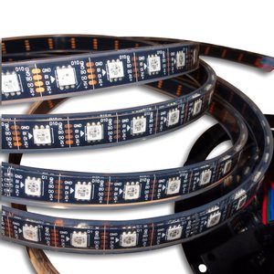 Светодиодная лента RGB SMD5050, WS2813 черная, с управлением, IP67, 5 В, 60 диодов м, 5 м 