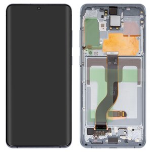 Дисплей для Samsung G985 Galaxy S20 Plus, G986 Galaxy S20 Plus 5G, синий, с рамкой, Original PRC , aura blue