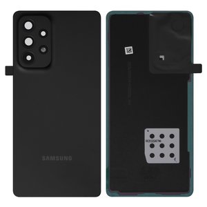 Задняя панель корпуса для Samsung A536 Galaxy A53 5G, черная, со стеклом камеры