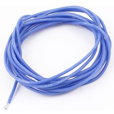 Провод в силиконовой изоляции 22AWG, 0,34 мм², 1 м, синий, UL3135