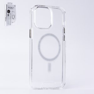 Чехол MagSafe Space для iPhone 14 Pro Max, прозрачный, магнитный, силикон