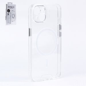 Чехол MagSafe Space Full Camera для iPhone 13, прозрачный, магнитный, силикон, с защитой камеры