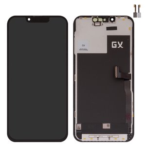 Дисплей для iPhone 13 Pro, чорний, з рамкою, High Copy, без мікросхеми, OLED , GX OEM Hard, type 1