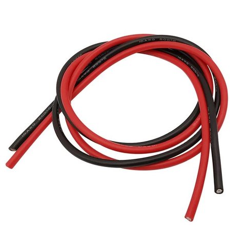 Провод в силиконовой изоляции 10AWG, 5,31 мм², 1 м, черный